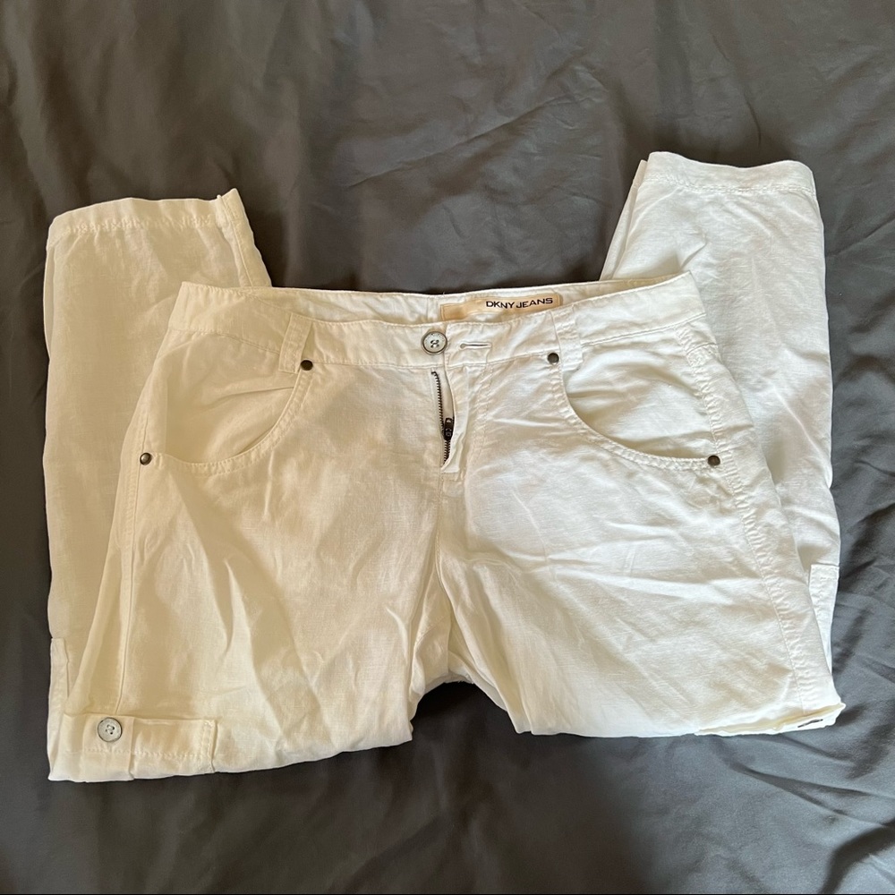 DKNY cropped linen pants